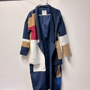 one teaspoon colorblock trench - small